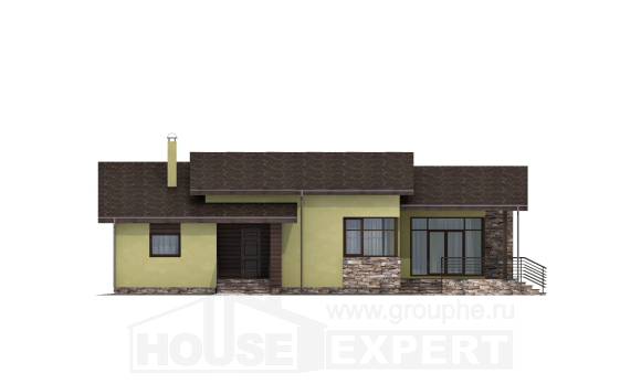 130-007-Л Проект одноэтажного дома, недорогой загородный дом из арболита Костанай, House Expert