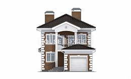 150-006-П Проект двухэтажного дома, гараж, классический домик из теплоблока Шымкент, House Expert
