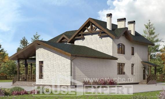 340-004-Л Проект двухэтажного дома, огромный домик из газосиликатных блоков Шымкент, House Expert