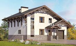 305-002-Л Проект трехэтажного дома с мансардой, красивый загородный дом из кирпича Атырау, House Expert