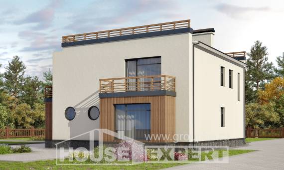215-002-Л Проект двухэтажного дома, простой дом из газобетона Экибастуз, House Expert