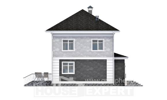 090-003-П Проект двухэтажного дома, бюджетный коттедж из керамзитобетонных блоков, Алма-Ата
