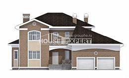 335-002-П Проект двухэтажного дома и гаражом, огромный домик из кирпича Актау, House Expert