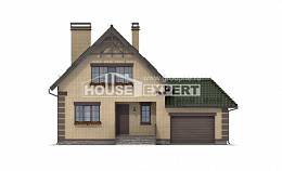 160-007-П Проект двухэтажного дома мансардой, гараж, простой домик из арболита Кызылорда, House Expert