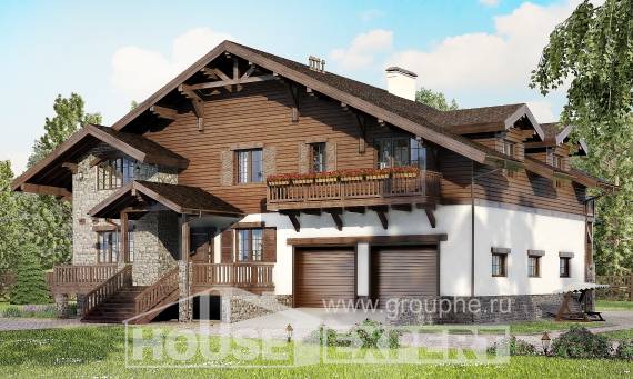 440-001-П Проект трехэтажного дома с мансардным этажом и гаражом, просторный домик из кирпича Петропавловск, House Expert