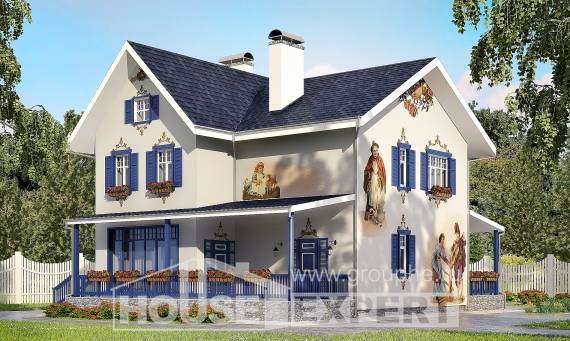 180-003-П Проект двухэтажного дома, классический дом из кирпича Кокшетау, House Expert