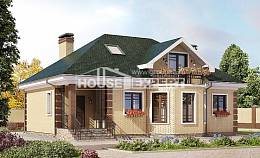 150-013-Л Проект двухэтажного дома мансардой, современный домик из кирпича, Талдыкорган