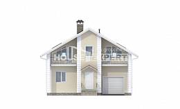 150-002-Л Проект двухэтажного дома с мансардой, гараж, бюджетный загородный дом из газобетона Кызылорда, House Expert