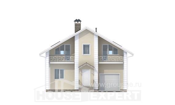 150-002-Л Проект двухэтажного дома с мансардой, бюджетный загородный дом из газосиликатных блоков, Темиртау