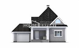 135-001-Л Проект двухэтажного дома мансардный этаж и гаражом, скромный коттедж из кирпича, House Expert