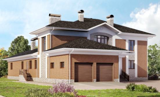 520-002-Л Проект трехэтажного дома и гаражом, огромный коттедж из керамзитобетонных блоков, Караганда