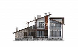240-004-П Проект двухэтажного дома мансардой и гаражом, уютный загородный дом из пеноблока, Экибастуз