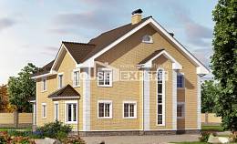 320-003-Л Проект двухэтажного дома, огромный коттедж из поризованных блоков Уральск, House Expert