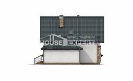 160-005-П Проект двухэтажного дома, гараж, бюджетный загородный дом из блока, House Expert