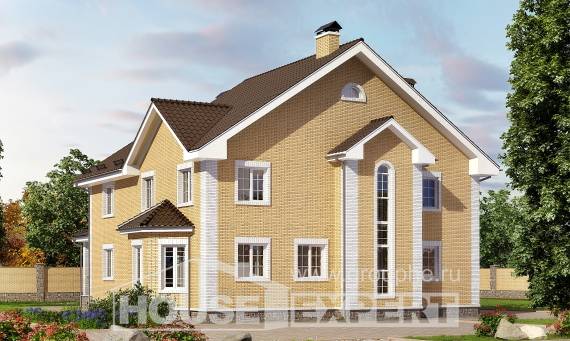 320-003-Л Проект двухэтажного дома, огромный коттедж из поризованных блоков Уральск, House Expert