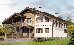 400-004-П Проект трехэтажного дома с мансардным этажом, гараж, красивый домик из кирпича, Шымкент