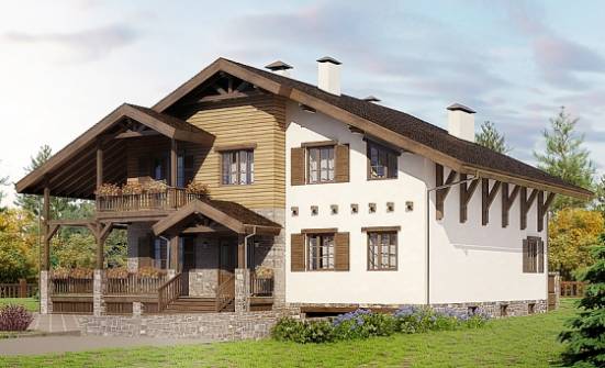 400-004-П Проект трехэтажного дома мансардный этаж, гараж, просторный домик из кирпича Петропавловск | Проекты домов от House Expert