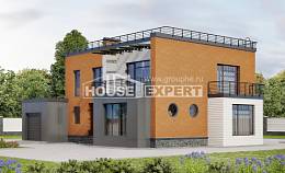 260-002-Л Проект двухэтажного дома, гараж, огромный домик из газосиликатных блоков, Актау