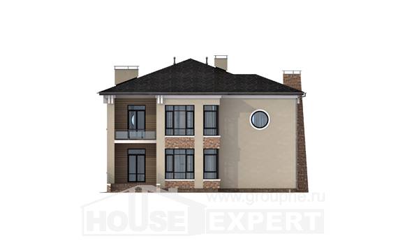 300-005-Л Проект двухэтажного дома, просторный загородный дом из кирпича, Тараз