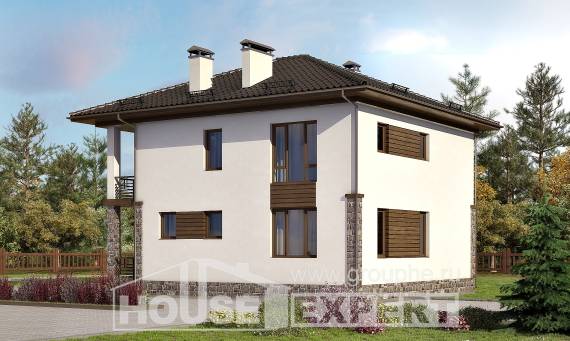 170-005-П Проект двухэтажного дома, компактный коттедж из керамзитобетонных блоков Петропавловск, House Expert