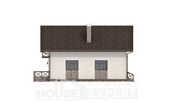 155-001-П Проект двухэтажного дома мансардой, гараж, недорогой загородный дом из арболита Туркестан, House Expert