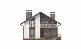 155-001-П Проект двухэтажного дома с мансардой, гараж, уютный загородный дом из теплоблока, Кокшетау