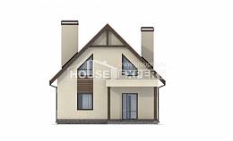 120-005-Л Проект двухэтажного дома мансардный этаж, гараж, небольшой дом из пеноблока Павлодар, House Expert