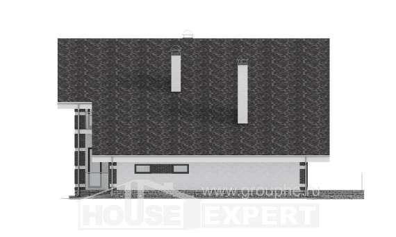 190-008-П Проект двухэтажного дома с мансардным этажом, гараж, средний коттедж из блока, Уральск