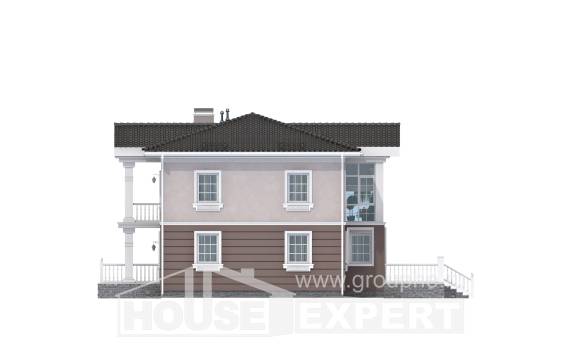 210-005-П Проект двухэтажного дома, уютный загородный дом из газобетона Уральск, House Expert