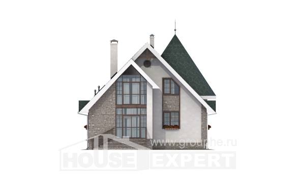 170-003-Л Проект двухэтажного дома мансардой, красивый дом из газосиликатных блоков, House Expert