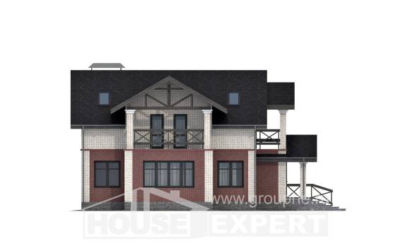 160-014-Л Проект двухэтажного дома, простой коттедж из бризолита, Жанаозен