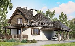 160-002-Л Проект двухэтажного дома с мансардой, гараж, современный дом из бризолита, Рудный