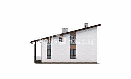 140-005-П Проект двухэтажного дома мансардой, доступный коттедж из теплоблока Уральск, House Expert