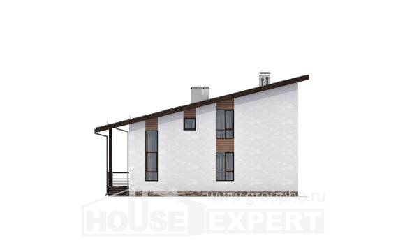140-005-П Проект двухэтажного дома с мансардой, классический дом из газосиликатных блоков, House Expert