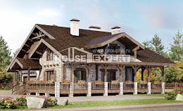 340-003-П Проект двухэтажного дома мансардой и гаражом, большой коттедж из кирпича Кызылорда, House Expert