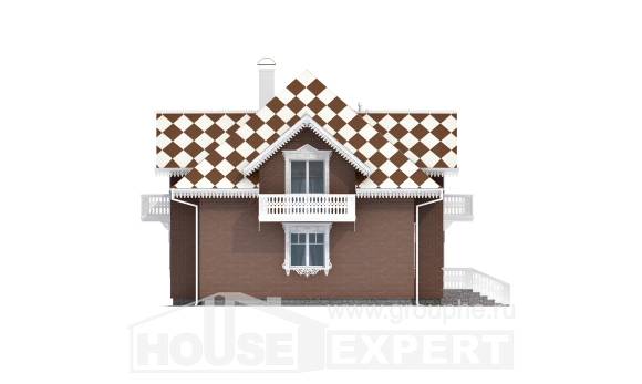 155-003-Л Проект двухэтажного дома с мансардным этажом, гараж, простой домик из бризолита Павлодар, House Expert