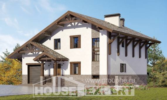 305-002-П Проект трехэтажного дома с мансардой, классический загородный дом из кирпича Жанаозен, House Expert