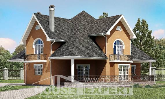 310-001-П Проект двухэтажного дома мансардный этаж, классический дом из твинблока Усть-Каменогорск, House Expert