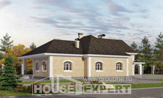290-001-П Проект двухэтажного дома с мансардой и гаражом, большой дом из кирпича, Туркестан