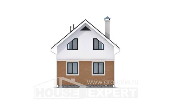 070-001-Л Проект двухэтажного дома мансардный этаж, махонький домик из газосиликатных блоков, Актобе