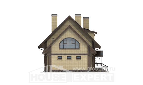 185-003-Л Проект двухэтажного дома мансардой, гараж, уютный домик из твинблока Экибастуз, House Expert