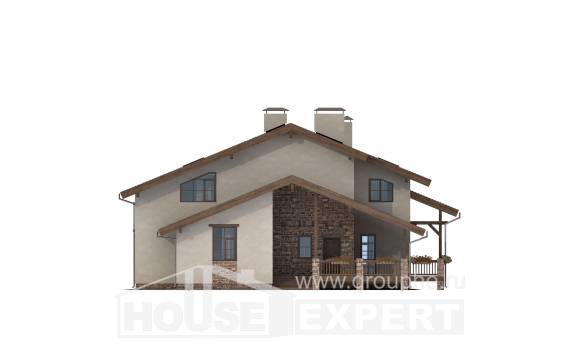 240-003-Л Проект двухэтажного дома с мансардой, просторный домик из кирпича, Павлодар
