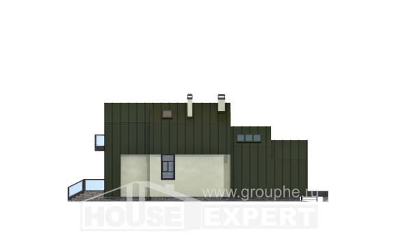 060-006-Л Проект двухэтажного дома мансардой, современный коттедж из поризованных блоков, Рудный