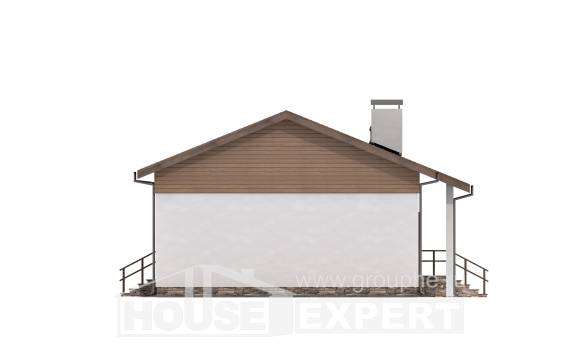 080-004-Л Проект одноэтажного дома, миниатюрный коттедж из пеноблока Талдыкорган, House Expert