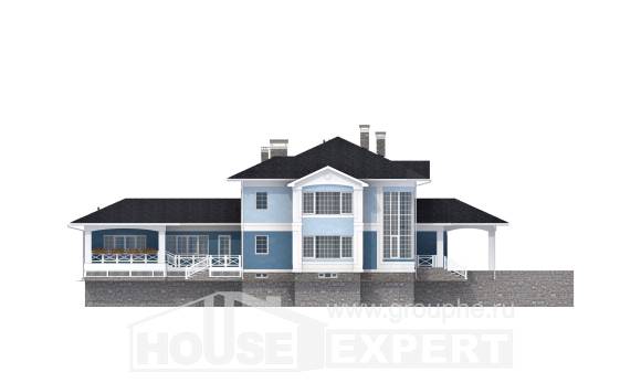 620-001-П Проект трехэтажного дома и гаражом, классический загородный дом из арболита Экибастуз, House Expert
