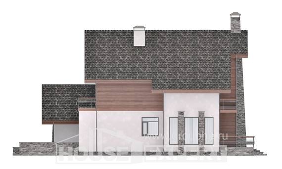 270-003-Л Проект двухэтажного дома мансардный этаж, гараж, современный коттедж из поризованных блоков, Туркестан