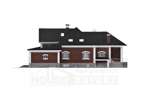 600-001-П Проект трехэтажного дома мансардой, гараж, уютный загородный дом из арболита Астана, House Expert