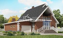 220-002-Л Проект двухэтажного дома мансардой, гараж, классический дом из пеноблока Туркестан, House Expert