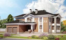 520-002-Л Проект трехэтажного дома, гараж, классический коттедж из пеноблока, Кокшетау