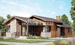 130-007-П Проект одноэтажного дома, уютный дом из пеноблока Шымкент, House Expert